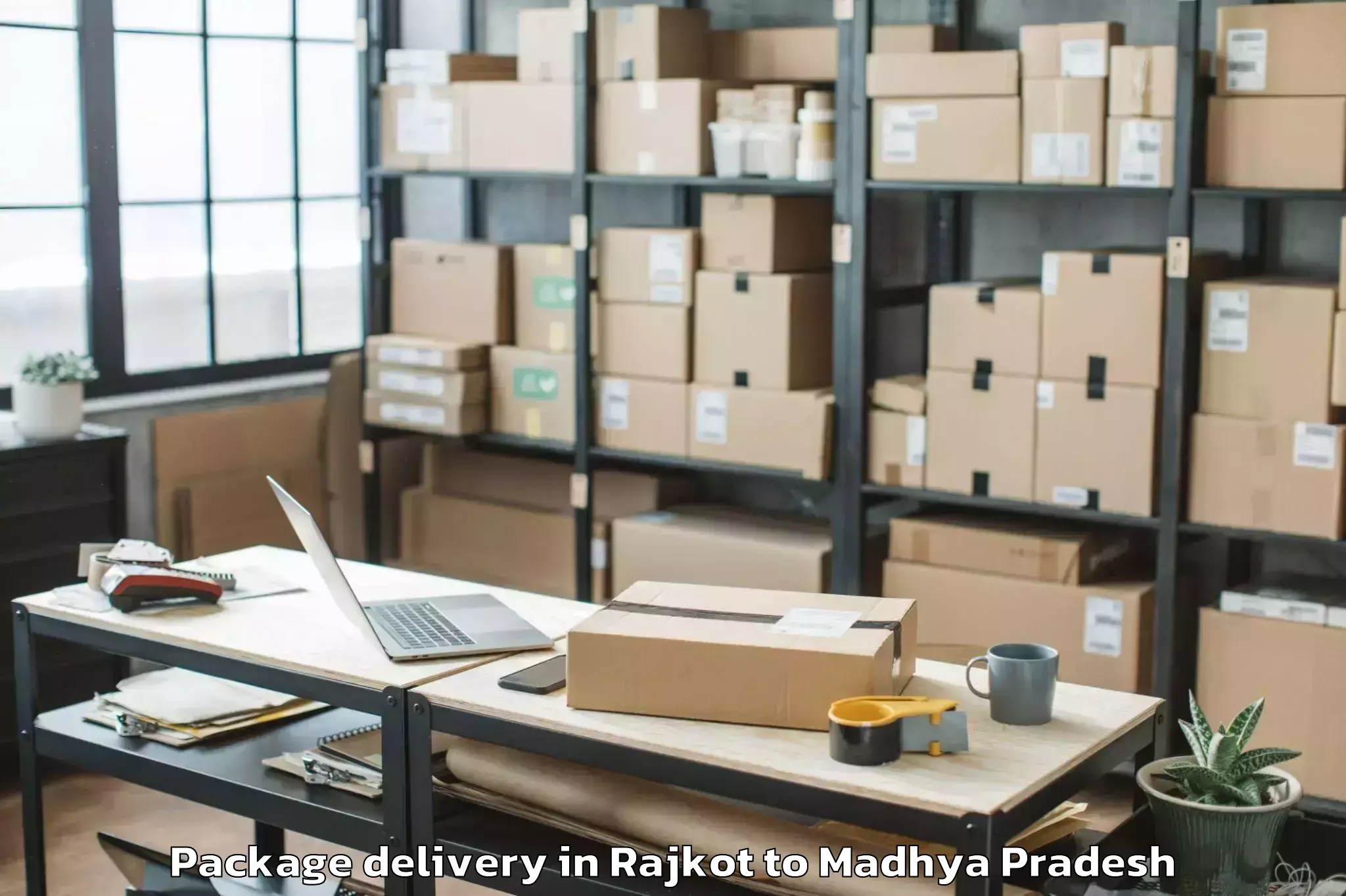 Professional Rajkot to Lnct University Bhopal Package Delivery